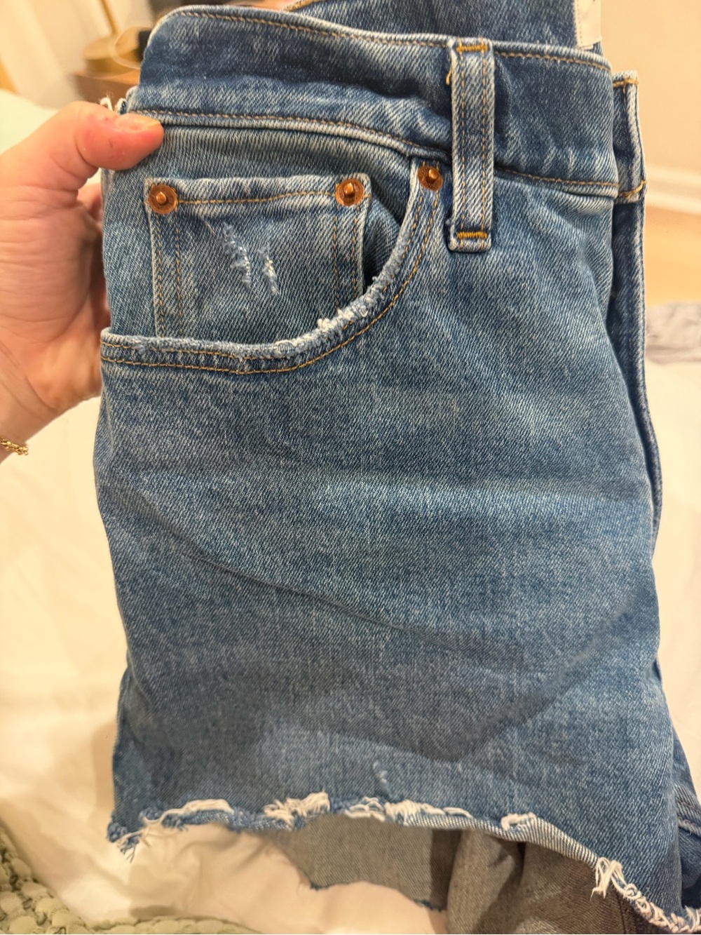 Abercrombie & Fitch Men’s Light Blue Denim Mom Shorts